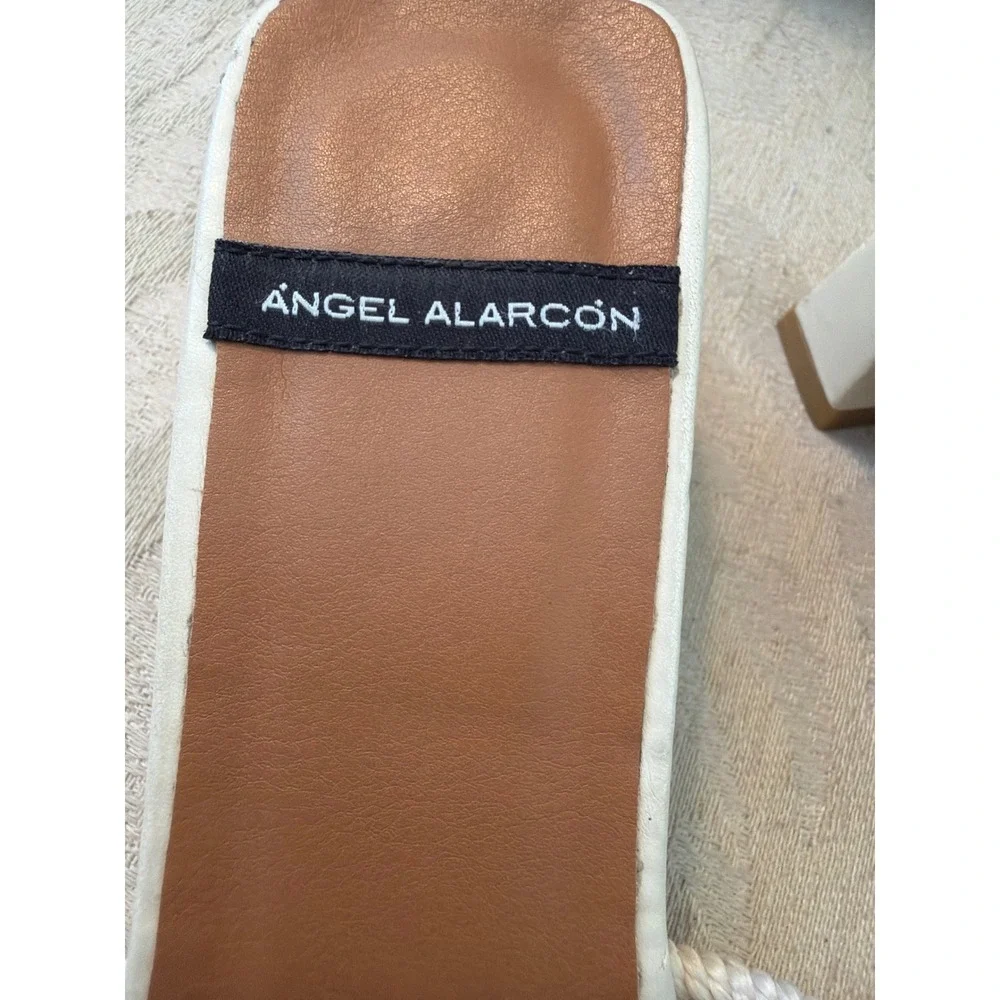 Angel Alarcon Shoes - Woven White Ivory Strap 1 3/4